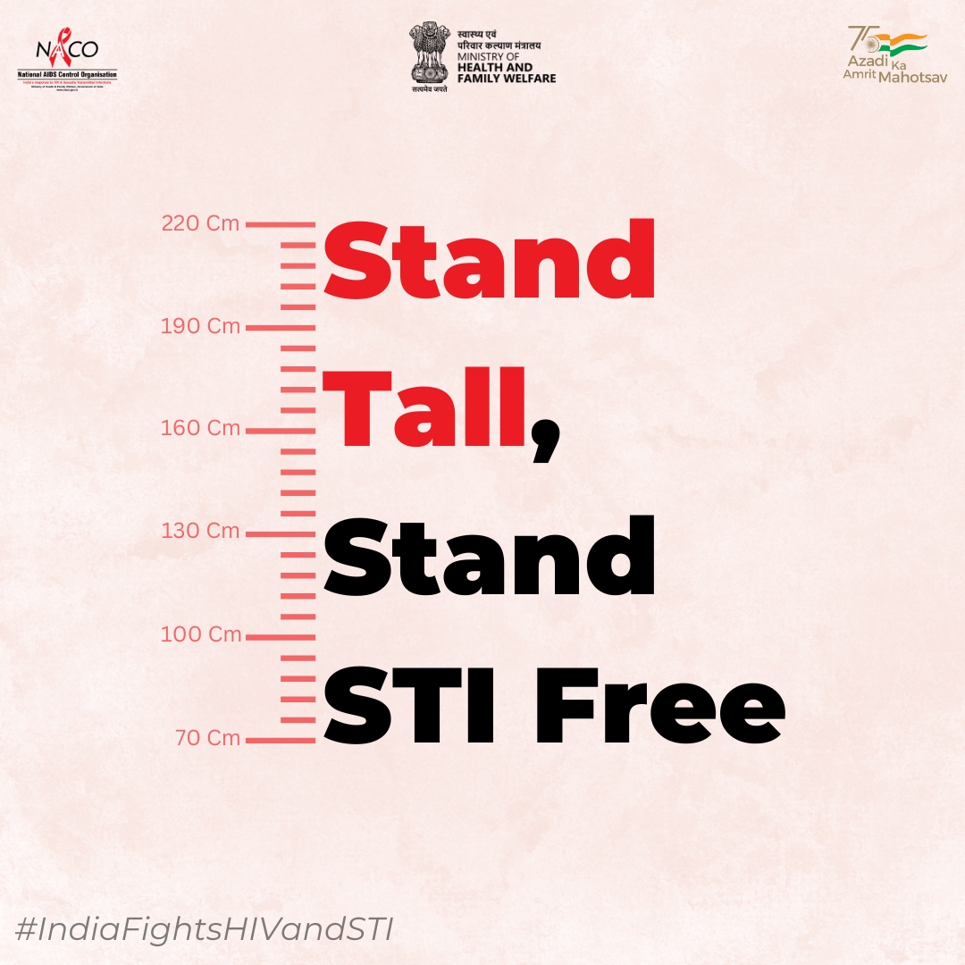 NACOINDIA's tweet photo. Standing tall means making smart choices for your health. Always follow safe sexual practices.
#IndiaFightsHIVandSTI #KnowFacts #KnowHIV #Condom #STI #STIFree #STITreatment #CorrectInformation #Awareness #campaign #trending
@MoHFW_INDIA https://t.co/sQBu6H8J8R