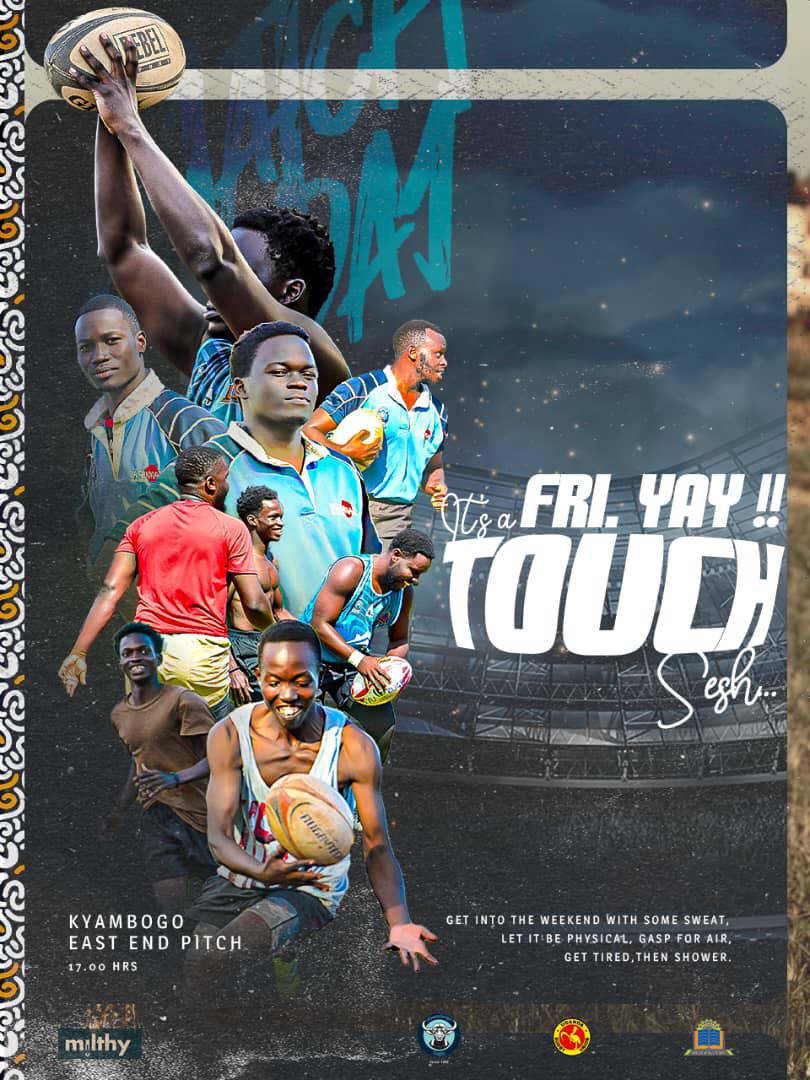 KyambogoRugby's tweet photo. What day is it?
It's Friyay! 
What do we do on Friyay? 
We play touch!
Join us for a fun game of touch today at the Kyambogo University pitch from 5 PM to 7 PM. See you there! #FriyayFun #TouchRugby #KyambogoRugby https://t.co/BECVueKIwN