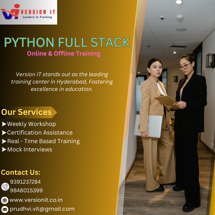 VersionitCloud's tweet image. Python Full Stack Training with Placement Assistants
📷Duration:5 MONTHS
📷Version IT - Best Training Institute In Hyderabad, Ameerpet
Visit Our Website: versionit.co.in/python-full-st…
#pythonfullstacktraininginhyderabad #pythonfullstackcourse #versionit #python
@9391237284/9848015399
