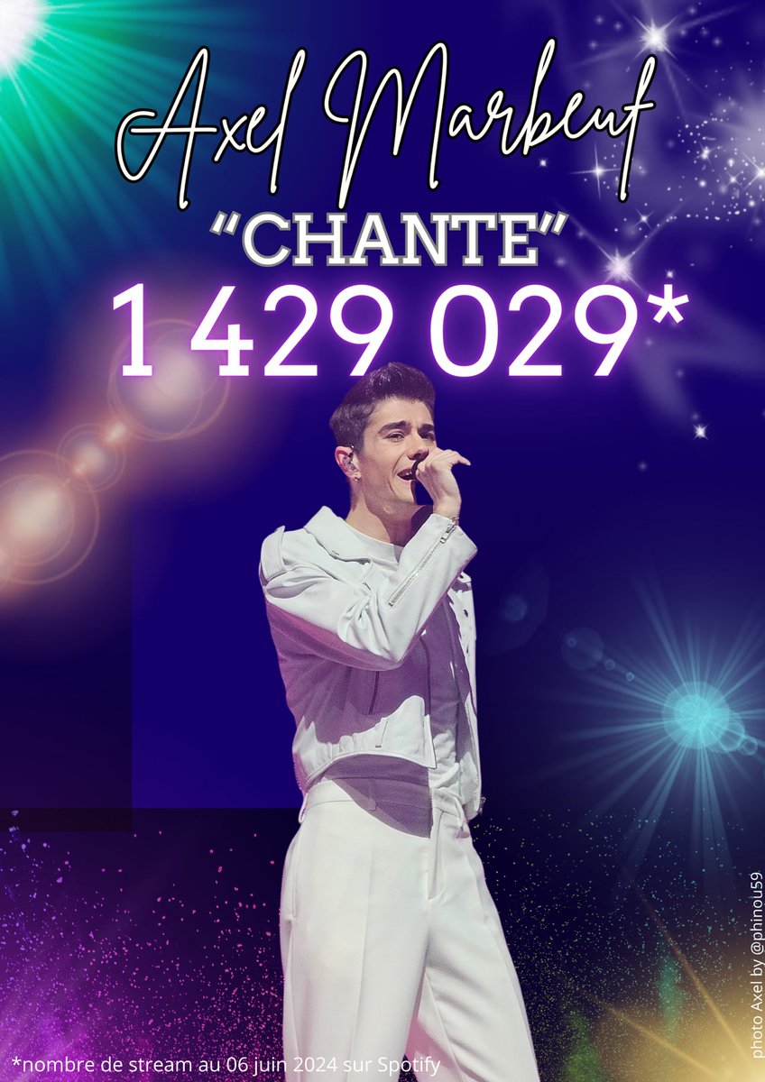 bobodavdav's tweet photo. 1 429 029 streams sur Spotify pour « Chante » d’#AxelMarbeuf
En attendant la suite qui arrive très très bientôt, on continue d’écouter par ici 👇🏻🎧💛
Lien 🔗 https://t.co/orKeFkca7m
#AxelChante #Staracademy #StarAcademyTour #StarAcademyTour2024 https://t.co/WNhxOhaWq7