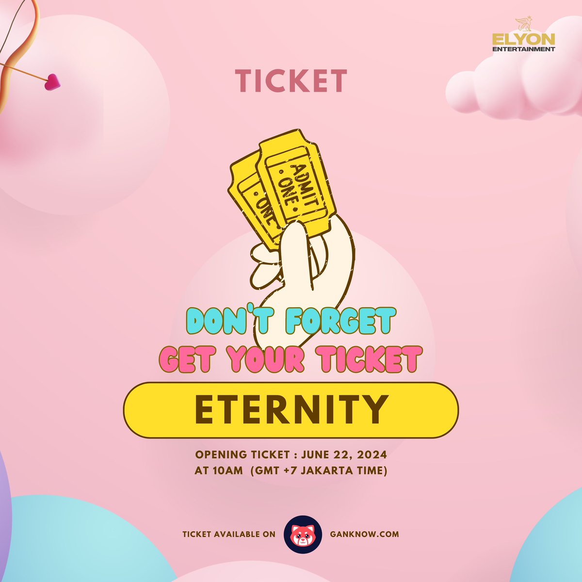 ElyonManagement's tweet photo. This is a benefit for Eternity seat. ✨

This ticket will be available on https://t.co/DeLNK4yZPt on Saturday, June 22 at 10am.

Stay tune for more Information @elyonentertainment 

#sweetmemorieswithflukeinjakarta #เจ้าแก้มก้อน https://t.co/NZPoDMdDh8