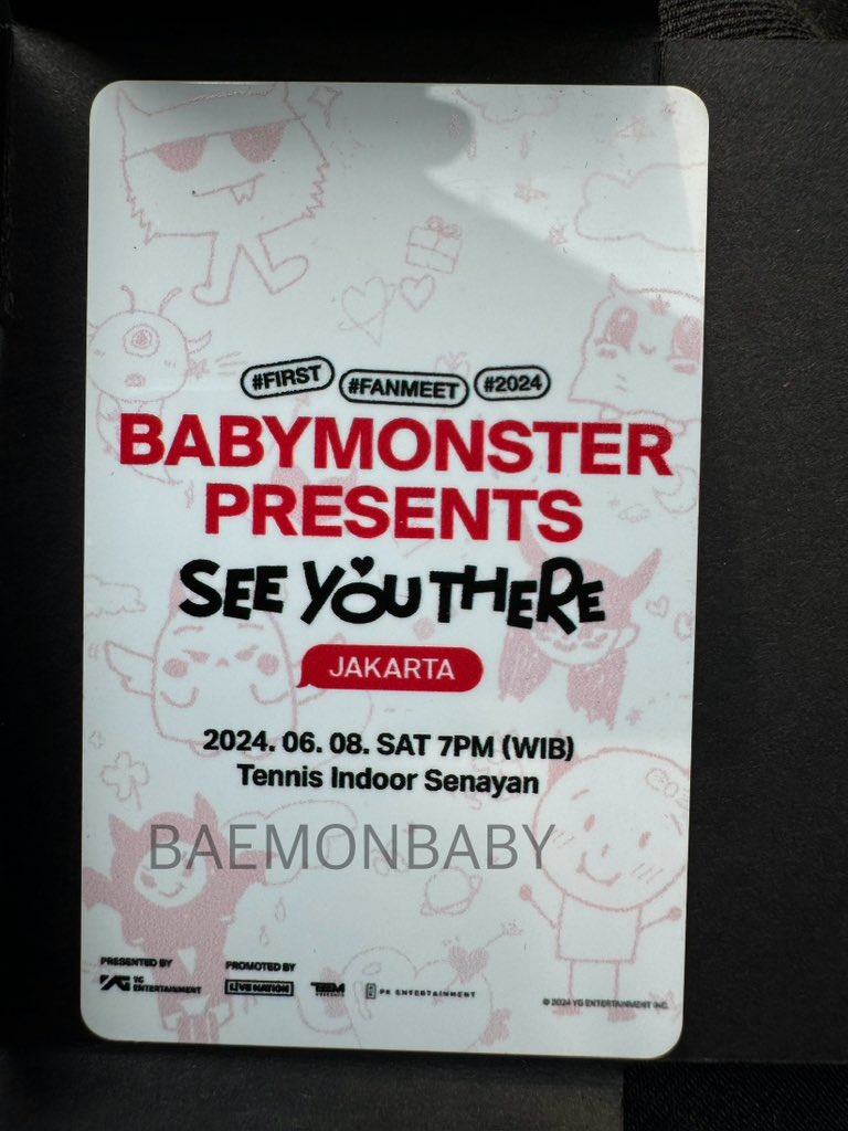 Baemonholic's tweet photo. WTS BABYMONSTER VIP HOLDER PHOTOCARD BENEFIT : RUKA

See you there fanmeeting Jakarta

QYOP ( No Lowball ) 
Can Ship Worldwide 

#베이비몬스터 #BABYMONSTERPRESENTS #SEEYOUTHERE #JAKARTA #SINGAPORE #TAIPEI #BANGKOK #SPOTVIDEO #YG #BABYMONSTER #Seeyoutherejakarta https://t.co/i7oEJ6yoAR