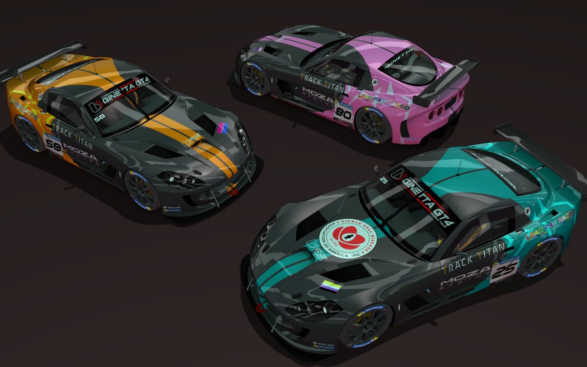 LeadPawRacing's tweet photo. "...And two more will grow"
Two new cars join the official LPR entry into the @LeadPawLeague Ginetta GT4 World Tour! 

#25 - Pan
#80 - Quanti 
#58 - Liam (new Academy driver!!)

Next round is THIS SATURDAY at Chang International!
#AssettoCorsa #Simracing https://t.co/TiHgaDq7Wm