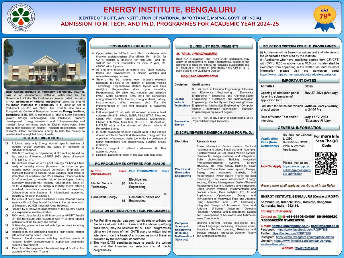 Energy Institute -Institute of National Importance tweet media