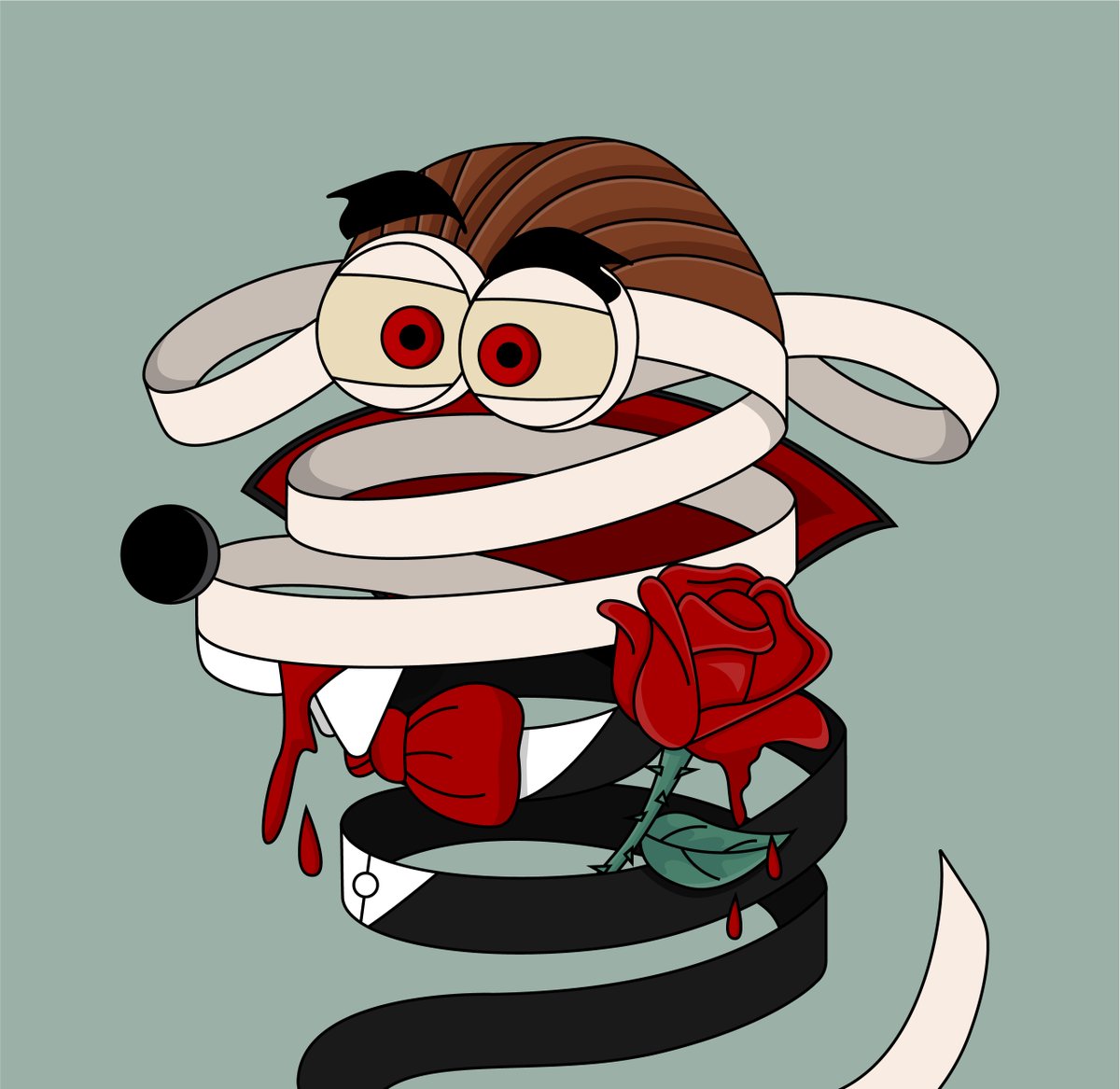 R0llDoogs's tweet photo. "Vampire Roll-Dog" 🐶
The blood is the life 🦇
#nft #nftart #nftcommunity #rolldogs https://t.co/drKwyozXph