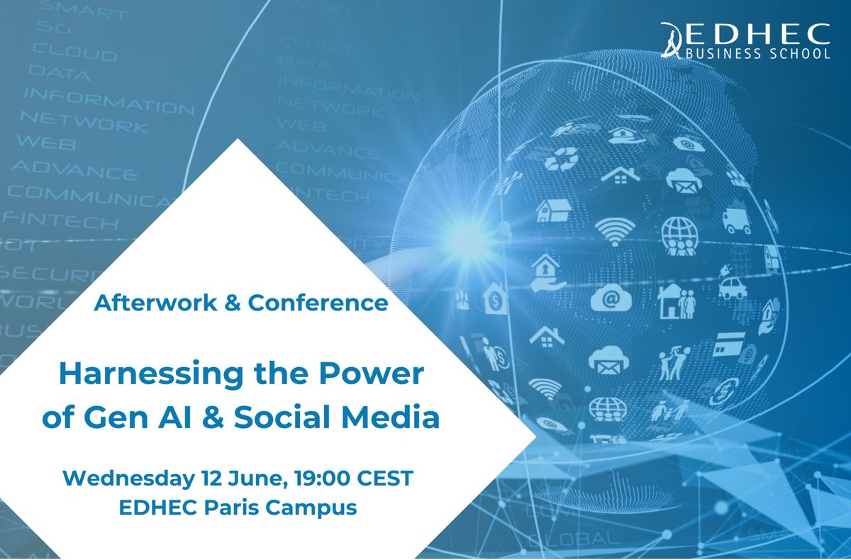 Harness the power of #AI to transform your #digitalstrategy with Julien Goretti, Digital &amp; Insights Expert. 
📆 Join us for this Afterwork &amp; Networking session : ow.ly/X8eS50S8yuI
You'll explore the latest trends and technologies shaping the future of #socialmedia.