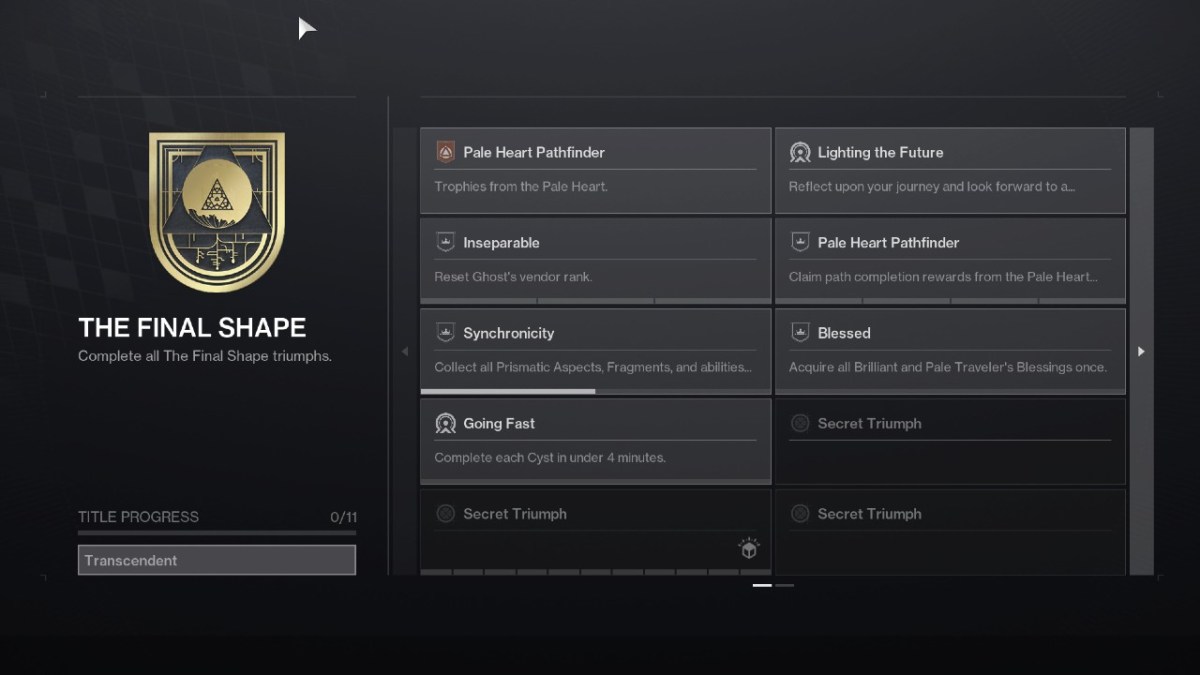 PC Invasion on X: &ldquo;All Destiny 2 The Final Shape Seal Triumphs for 