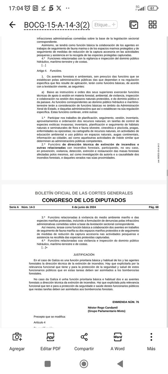 AxentesGz's tweet image. Os #AxentesAmbientais agradecemos  @NestorRego  as enmendas a Lei Básica de axentes.
Os Axentes Galegos. destacamos e vemos necesario:
#DTE
 coeficientes reductores
cooperación recíproca cas CFSE, non a sumisión 👏. 
@obloque debe condicionar o voto a aprobación desas enmendas.