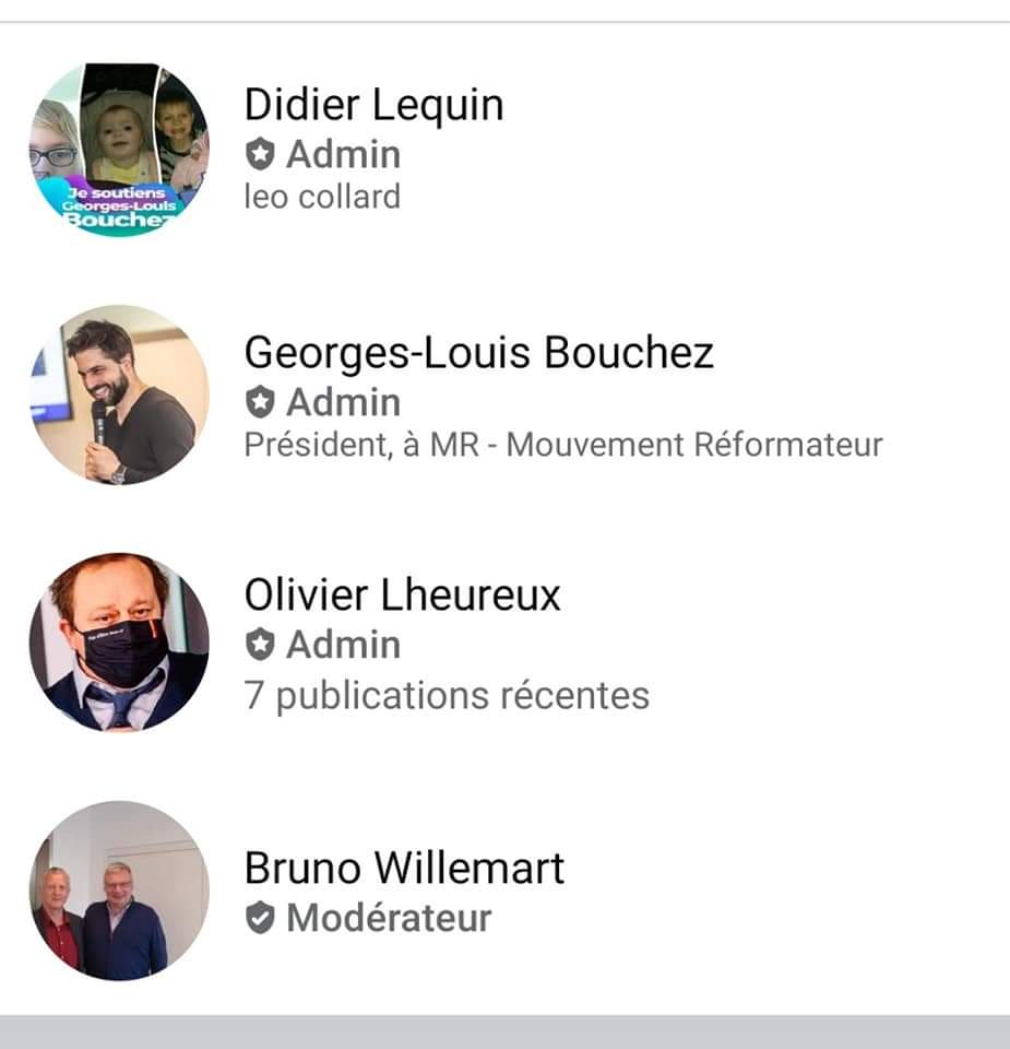 Le <a href="/MR_officiel/">MR</a> est foncièrement raciste.
Dans un groupe de soutien à Bouchez géré par <a href="/GLBouchez/">Georges-L BOUCHEZ</a> et d'autre responsables du MR, des propos appelant à la violence envers les minorités ethniques, racistes, xénophobes, étaient tenus.