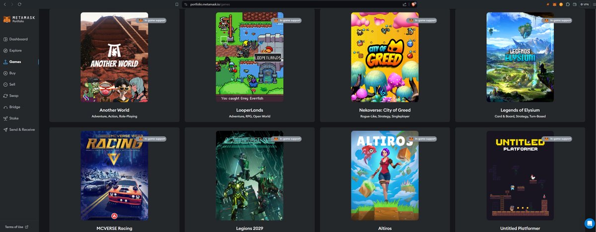 We are excited to join the 'Games' category on the <a href="/MetaMask/">MetaMask.eth 🦊</a> platform. Thank you.🚀🔥

Adoption is progressing extremely fast.💪

Thanks <a href="/HyperPlayGaming/">HyperPlay</a> for your help &amp; support.