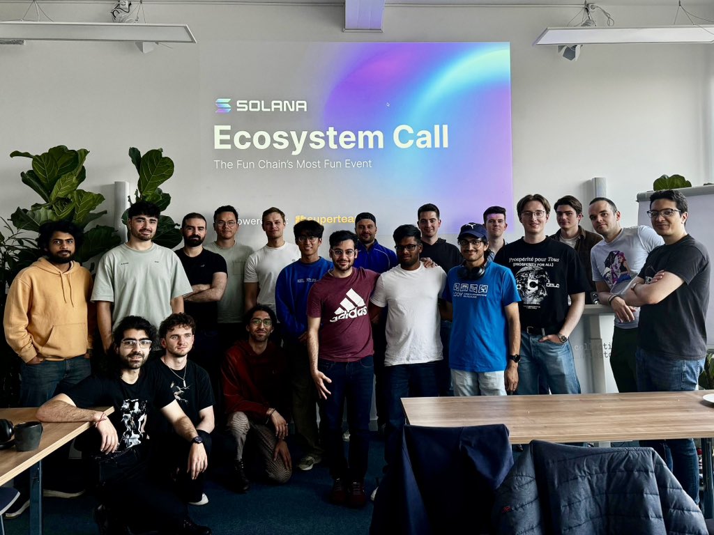 RWTHBlockchain's tweet photo. Here's a pic from Solana Ecosystem Call IRL - Aachen, Germany
@SuperteamDAO getting together in real life on @getriver_io https://t.co/XcnE9IIXiE