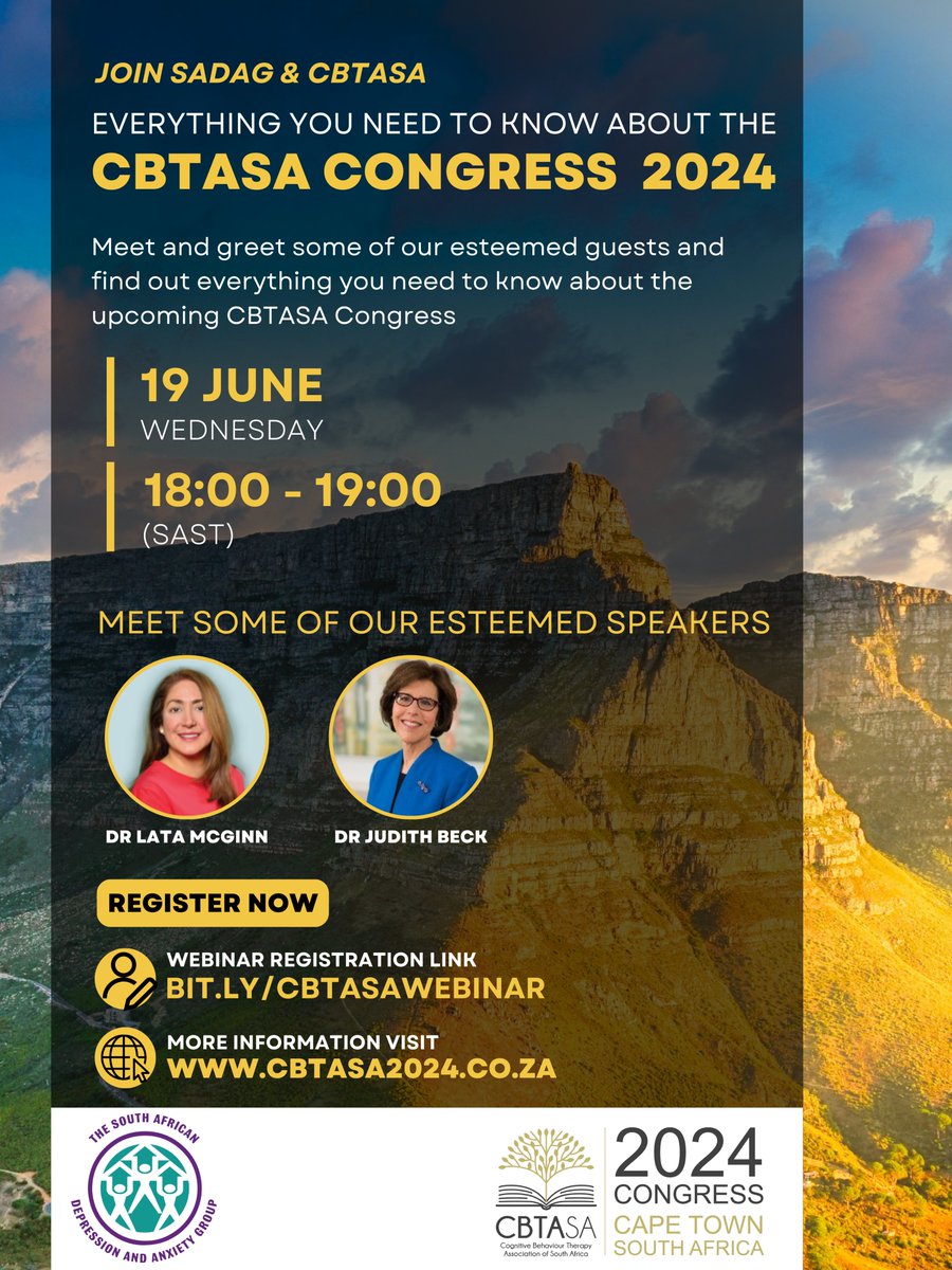 The CBTASA is proud to announce its inaugural congress between 30 August 2024 and 1 September 2024. Please join us at the meet n greet for an informational evening about the upcoming CBTASA congress. <a href="/TheSADAG/">SADAG</a> will be endorsing our event!
