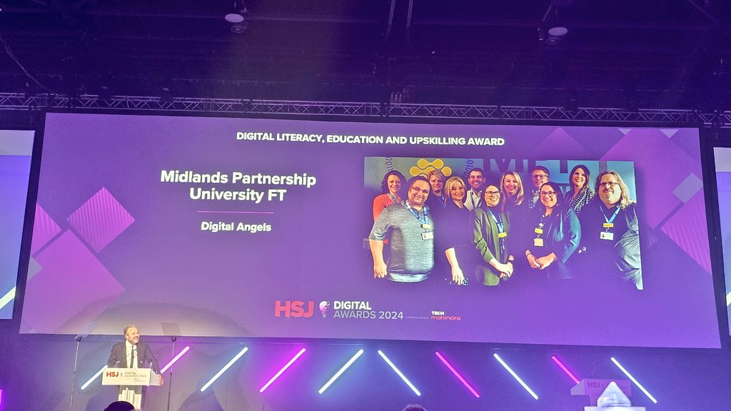 mrslar90's tweet photo. Our Digital Angels work so hard and I'm proud that we were finalists for the Digital Literacy @HSJ_Awards 2024 🌟

We'd already won just being shortlisted and to me it didn't matter that we didn't bring home the trophy this just showed that we are making a difference as a team 🌟 https://t.co/xFinKeBtqN