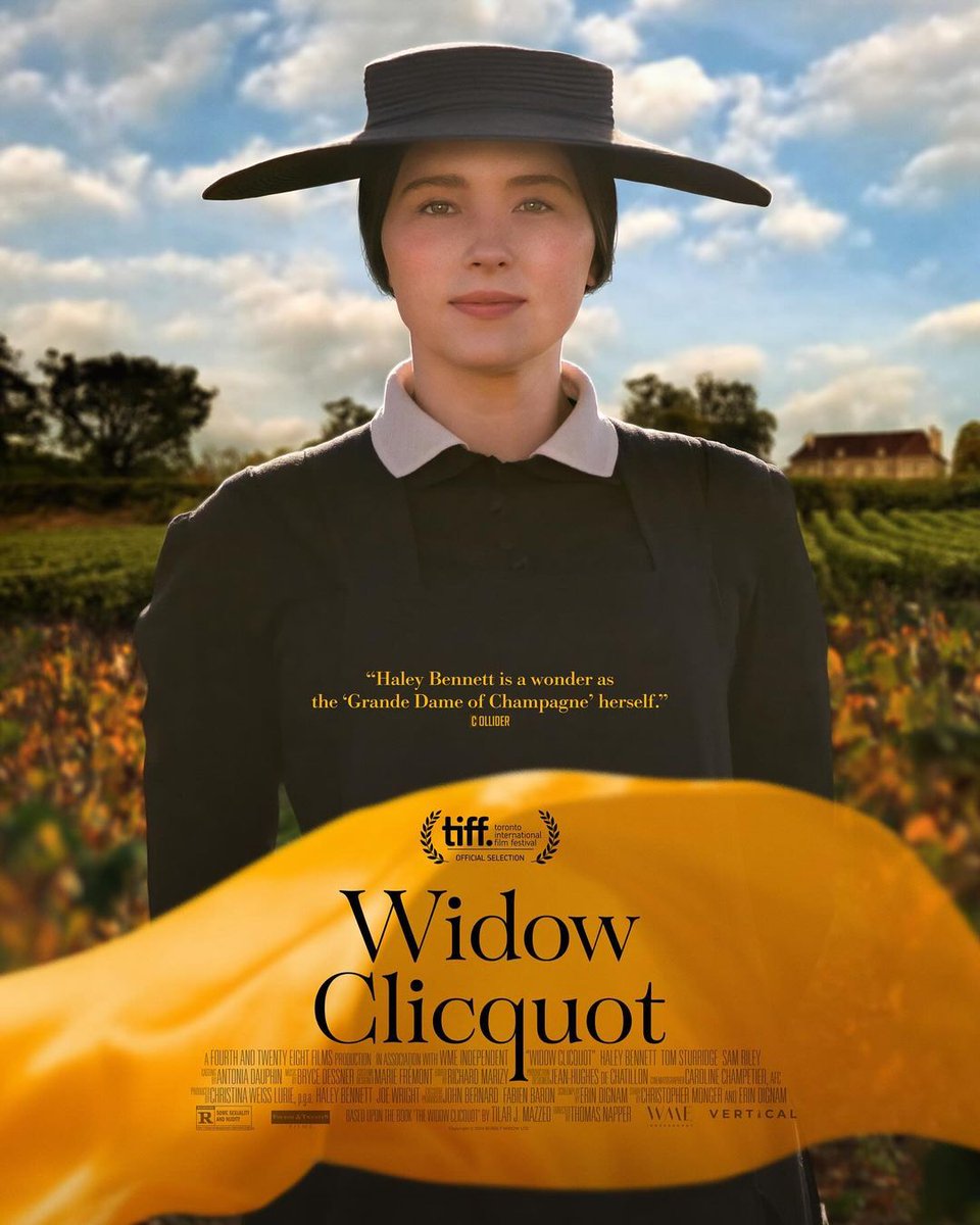 Haley Bennett stars as “the grande dame of champagne” in #WidowClicquot. See it in theaters July 19.