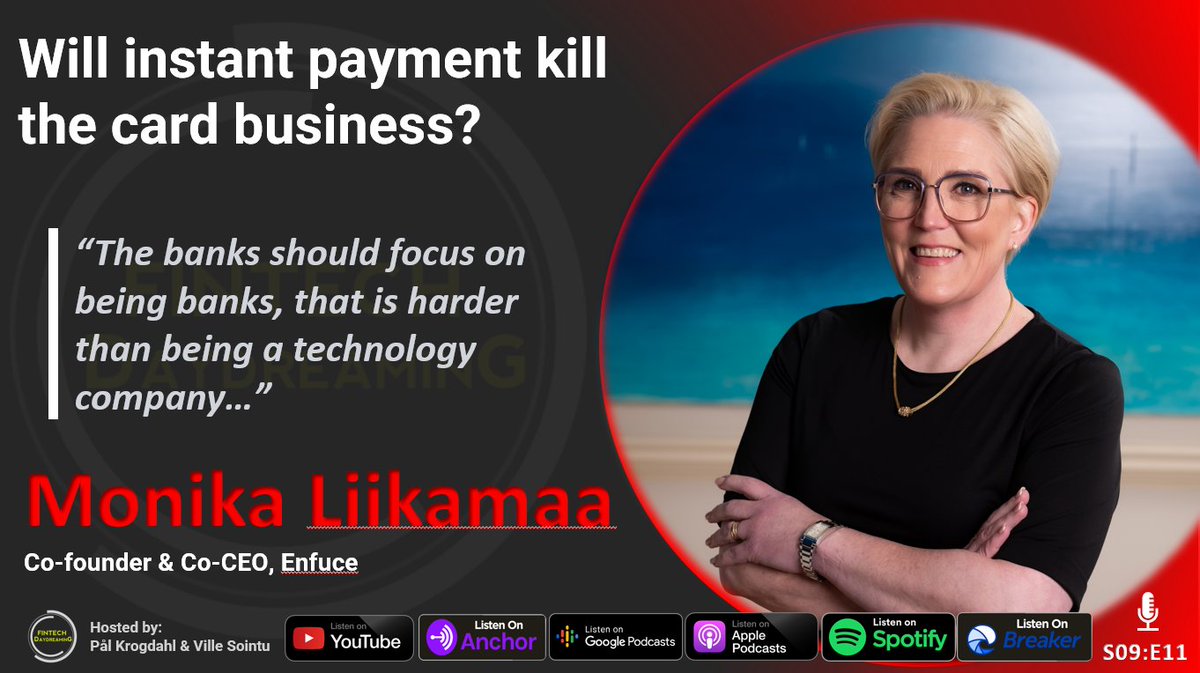 Will instant payment kill the card business?
🎬 YouTube - lnkd.in/duvdWcDf
🎧 Spotify - lnkd.in/drXXfgnB
🎧 Apple - lnkd.in/dKaqJchn
🌎 FintechDaydreaming.com
#podcast #fintechdaydreaming