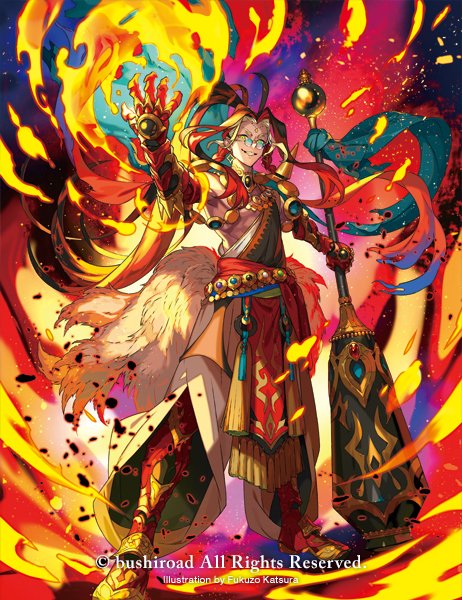 【カードファイト!! ヴァンガード】
本日6/7発売！ブースターパック『次元超躍』にてイラストを担当させていただきました①

🎍飛越のヴィバツカ
🔥火棍帝 ダジャル
キャラクター原案：Quily先生

よろしくお願いいたします！

cf-vanguard.com/products/boost…
#ヴァンガード #ディヴァインズ #cf_vanguard