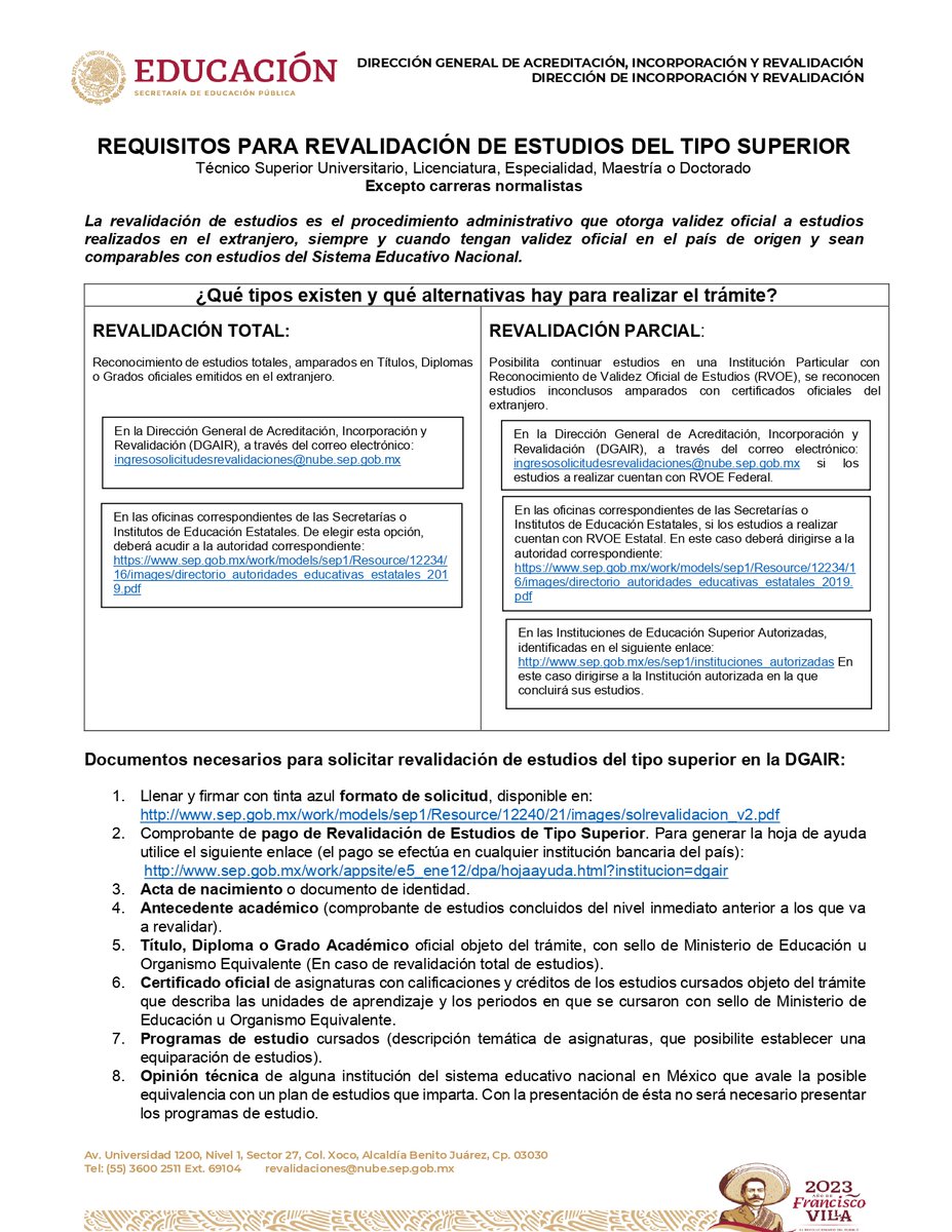 EmbaMexFra's tweet photo. #RevalidaciónEstudiosMéxico
¿Estudiaste en Francia y quieres revalidar en México tus estudios de Licenciatura, Especialidad, Maestría o Doctorado?

No te preocupes, puedes hacerlo vía electrónica ante la @sepmx
Informes: revalidaciones@nube.sep.gob.mx https://t.co/EOVmdv7S7y