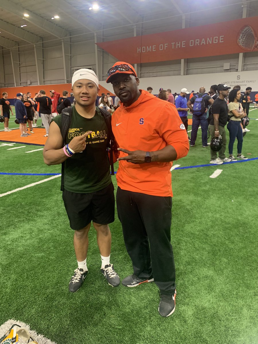 TyrenHoeun6's tweet photo. Thank you to @CuseFootball for hosting this camp. Thanks to @Cuse assistant Rbs coaches that got me better today. This camp has taught me lots of things and hoping to come again. @allpraisesdue7 @FranBrownCuse @SyraCuseAholic https://t.co/9Iw5Nslsn2