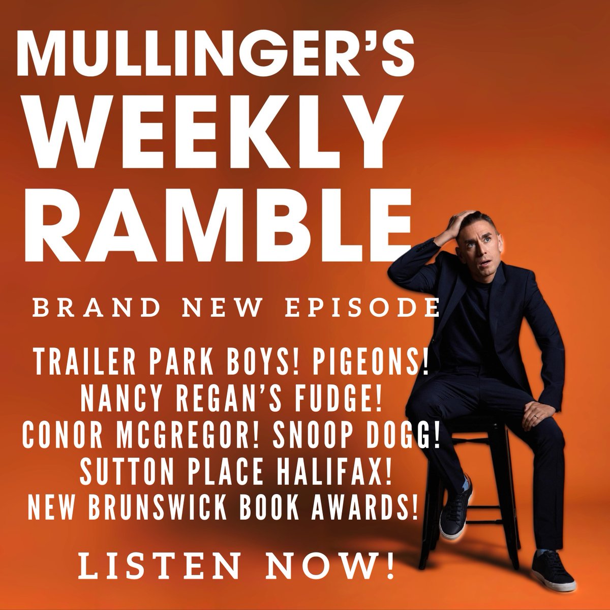 jamesmullinger's tweet photo. Friday listening! Brand new episode of the podcast available now:
https://t.co/6MNWKKPUGv
Produced by @Podstarterio
@WritersFedNB @SuttonPlaceHtl @nancyregan #ConorMcGregor #SnoopDogg #TrailerParkBoys #Podcast #JamesMullinger https://t.co/eWZNT0mkSg