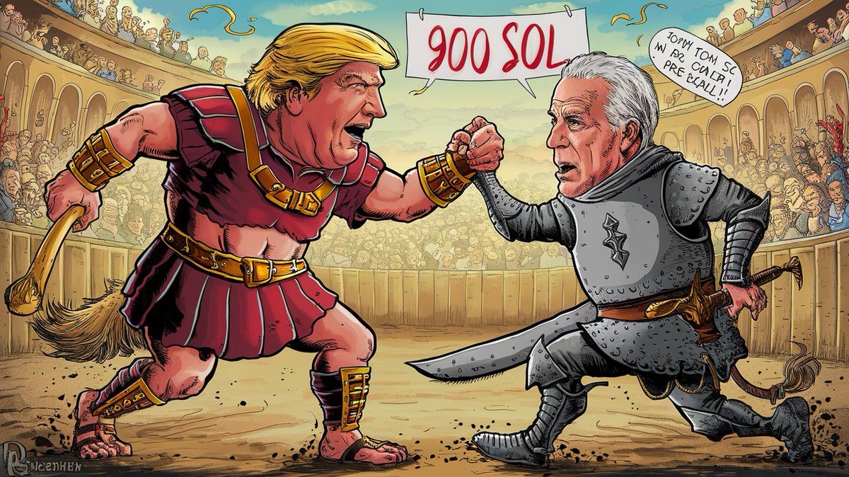 TrumpBB2024's tweet photo. 🔥🔥We’ve reached an incredible milestone of 900 SOL in our Trump Beat Biden ($TRUMPBB) presale! 🚀🚀

Our presale is nearing its end, so don’t miss out on this opportunity!

⚪️👉Join the presale before it’s too late: https://t.co/IG9MQ36DbW https://t.co/CvaLFXjohO
