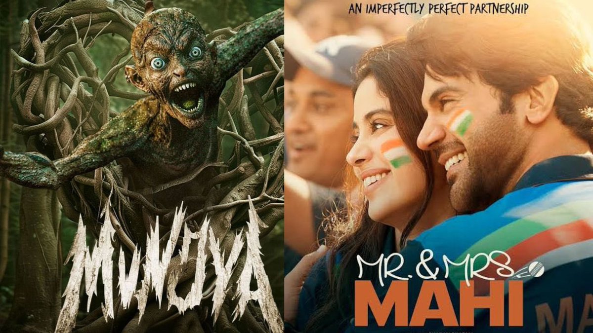 BOWorldwide's tweet photo. #EXCLUSIVE
#Munjya Gross @ 4 pm
#PVR + #Inpx 1.10 cr
#Cinepolis 33 lacs
Total 1.43 cr
#MrAndMrsMahi Gross @ 4 pm
#PVR + #Inox 37 lacs
#Cinepolis 11 lacs
Total 48 lacs
#RajkummarRao #JanhviKapoor #MrAndMrsMahi #Munjya #SharvariWagh https://t.co/QO6BlgxiYJ
