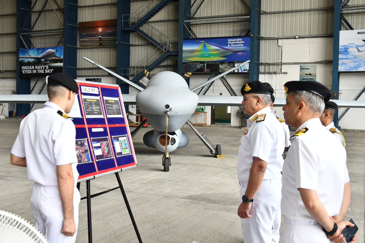 ENC Chief Assesses Operational Readiness of Leased MQ-9B UAVs at INS Rajali ENC Chief Assesses Operational Readiness of Leased MQ-9B UAVs at INS Rajali
