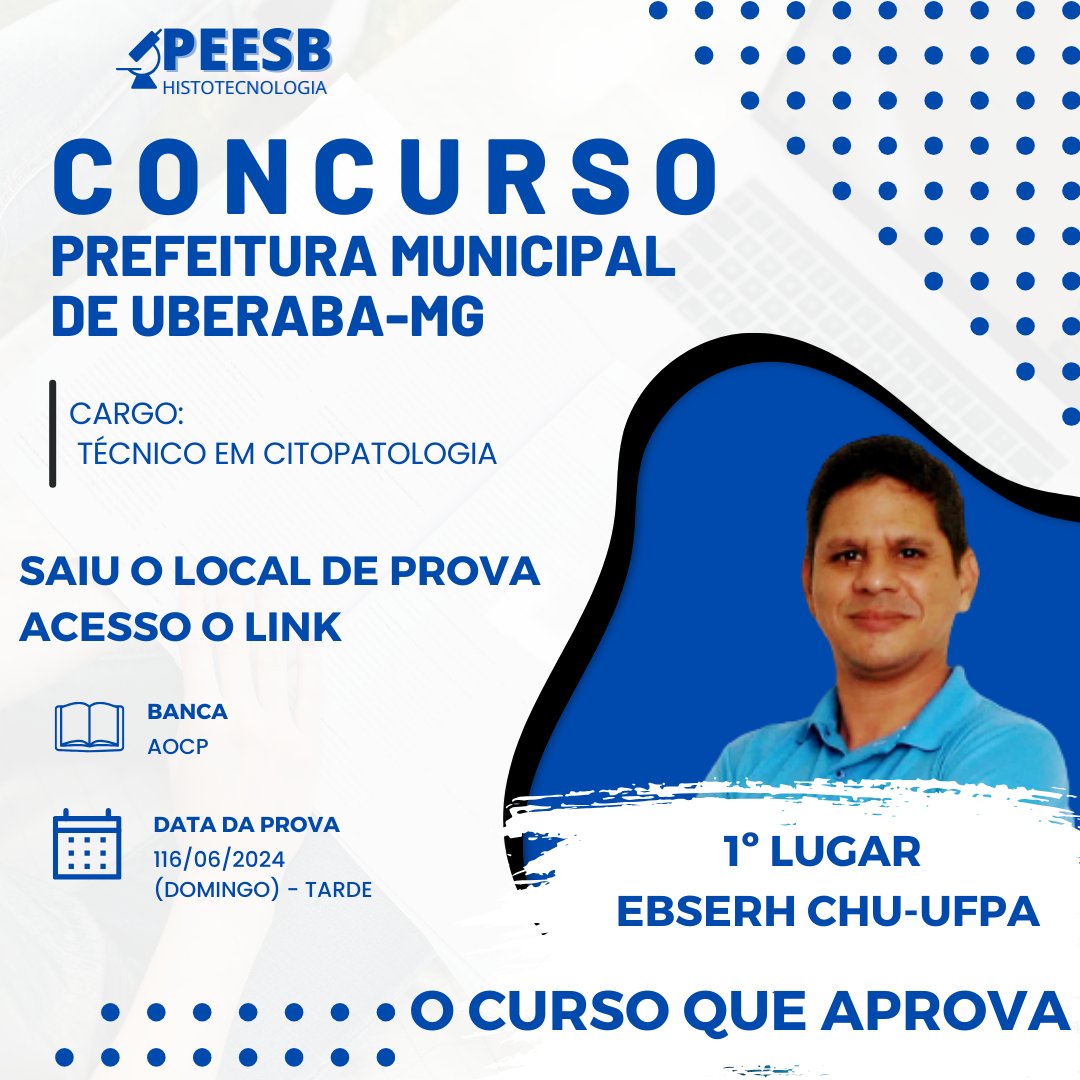 jeffmgomes's tweet image. Confira o local de prova. 
Acesse o link:  …totecnologiamasterclass.kpages.online/peesbhistotec

#concursos #uberada #preparatorio #tecnicoemcitopatologia