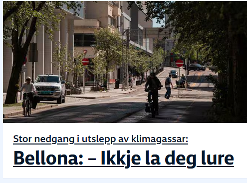 Bellona_no's tweet photo. Utslippene av klimagasser i 🇳🇴 gikk ned med 4,7 prosent i 2023, viser foreløpige tall fra @ssbnytt.

– Ikke la deg lure av totalen på 4,7 prosent, sier fagsjef Christian Eriksen i Bellona. 

Les mer på NRK: https://t.co/yfZXDuPdl5 https://t.co/eIRpRNBv0b
