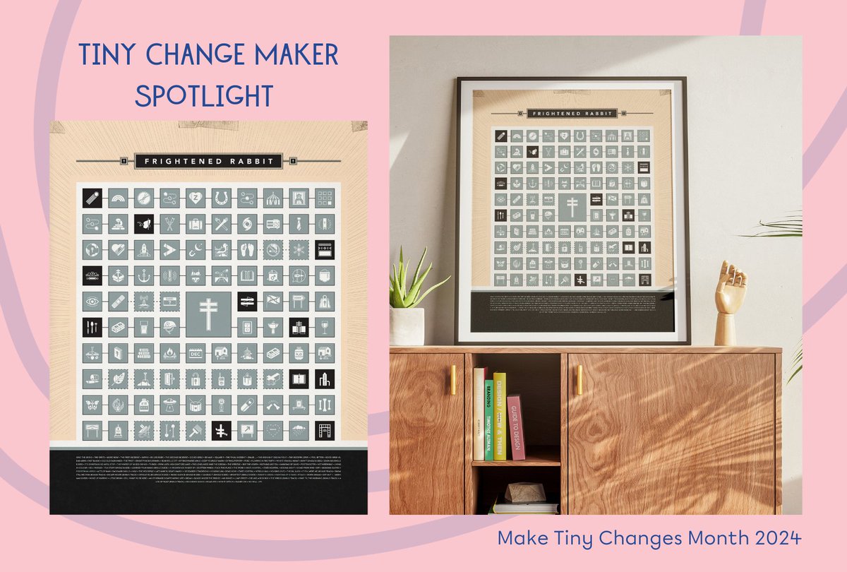 tinychanges's tweet photo. Tiny change maker Kyle has designed and printed these beautiful @FRabbits posters for Make Tiny Changes Month!
Read more about him and his work over on our blog now and find out how to order one before they're all gone: https://t.co/ToaRBpz1yU
Thank you so much Kyle 😊 #MTCM https://t.co/7n8Lu6YNPY