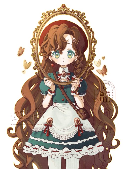 「frilled apron frilled dress」 illustration images(Latest)