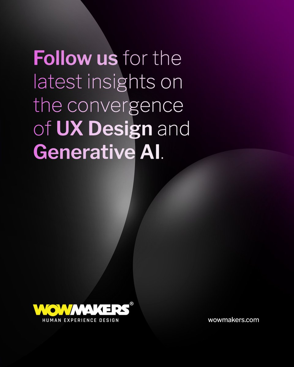 wowmakers's tweet photo. 7/7 👉 Follow us for more insights on the intersection of UX and AI! Stay ahead with cutting-edge strategies. #UXDesign #AI #Innovation https://t.co/2z5EquWrcH