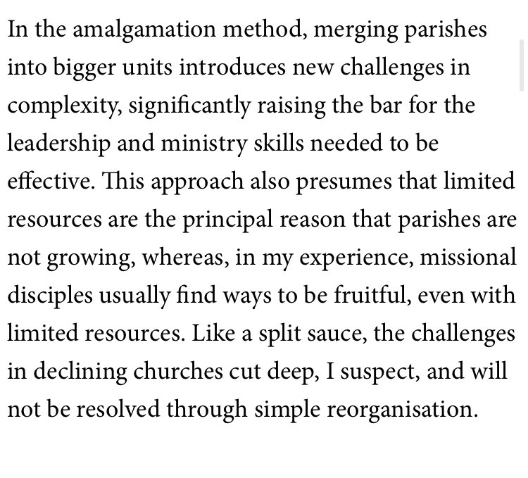 Following on from our reporting on restructuring in CofE <a href="/selvaratnam/">Christian Selvaratnam</a> writes for us this week, in favour of ‘effective church-plants spreading their impact, and diverse networks of churches reproducing renewal through the parish system’. On amalgamation:

churchtimes.co.uk/articles/2024/…