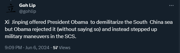 NguyenThih36's tweet photo. Wumaos says that #China is militarizing SCS because #US did. Even if we accept that argument at its face value, questions remain -
1) If #XiCP didn't want to demilitarize SCS then why forcibly take control of Scarborough in 2012 in the first place? 1/4 @duandang @Joseph_Morong https://t.co/TL3NwxTnLn