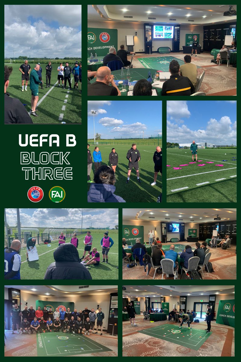 FAICoachDev's tweet photo. 𝗨𝗘𝗙𝗔 𝗕 𝗕𝗹𝗼𝗰𝗸 𝗧𝗵𝗿𝗲𝗲✅

➡️Principles of Play
➡️Tom Elmes - Presentation &amp; Practical
➡️Coach Developer Demos
➡️Guest Speaker – Daire Doyle
➡️Task Presentations

Well done to all involved👏 https://t.co/sBomJh3zON
