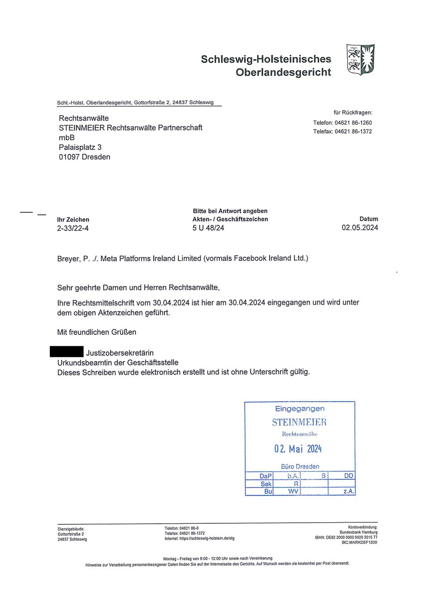 Update: Im Kampf gegen die eigenmächtige #Chatkontrolle 1.0 durch Big Tech habe ich meine Klage jetzt in die nächste Instanz eskaliert. Als #Pirat sehe nicht einfach zu wie sich US-Konzerne zum Privatkontrolleur unserer persönlichen Nachrichten aufschwingen wollen!
#PiratenWählen