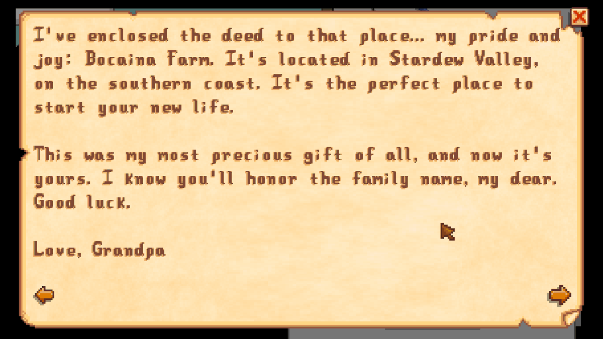 HeyNelo_'s tweet photo. @Tsukicodigos Así es como empieza stardew valley https://t.co/vz4ChDv9l2