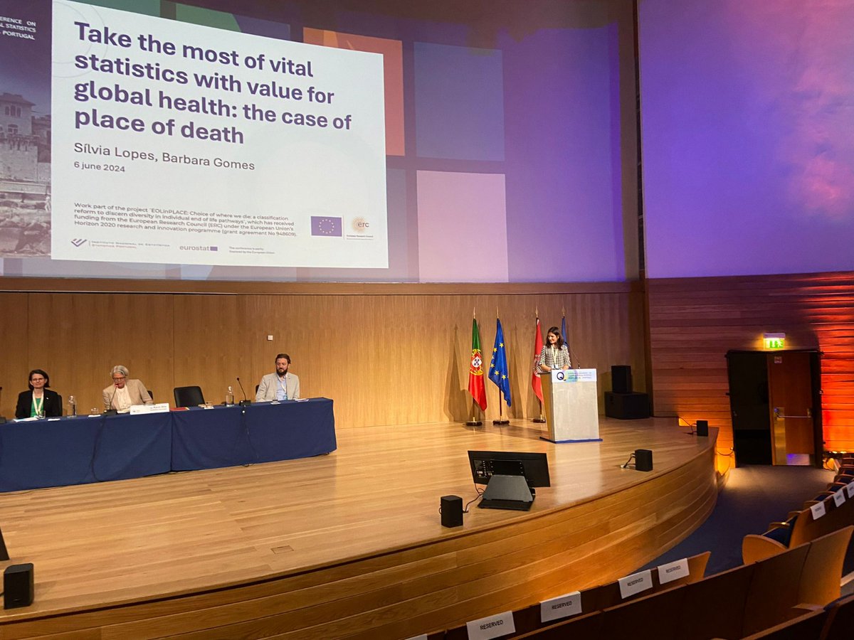 EOLinPLACE's tweet photo. 💥 Yesterday @SilviaLopes30 presented at the 11th European Conference on Quality in Official Statistics: 'Take the most of vital statistics with value for global health: the case of #placeofdeath', supporting the need for an international classification of #dyingplaces. https://t.co/kUR7D7g1bP