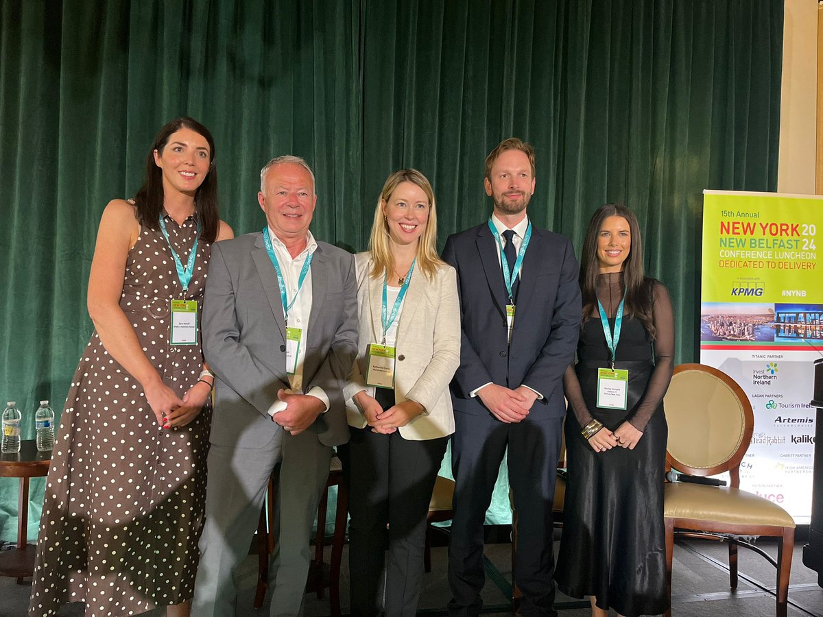 IrelandinNY's tweet photo. At the New York-New Belfast conference yesterday, we were delighted to join our friends in the Northern Irish diaspora in New York along with many impressive entrepreneurs & political, business, community & cultural leaders strengthening the ties between Belfast & New York. #NYNB https://t.co/hS39tFtJYd