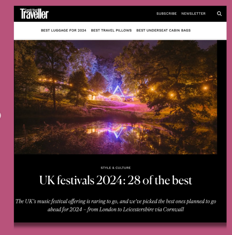 AlsoFestival's tweet photo. Hot off the press! Did you see us in Condé Nast Traveller’s best festivals in the UK this summer?✨🌿
They're not wrong when they say we have “one of the most eclectic line-ups this summer.”🙌
#ALSO24 - Where ideas run wild 🪐 https://t.co/VV9I0Xe7um