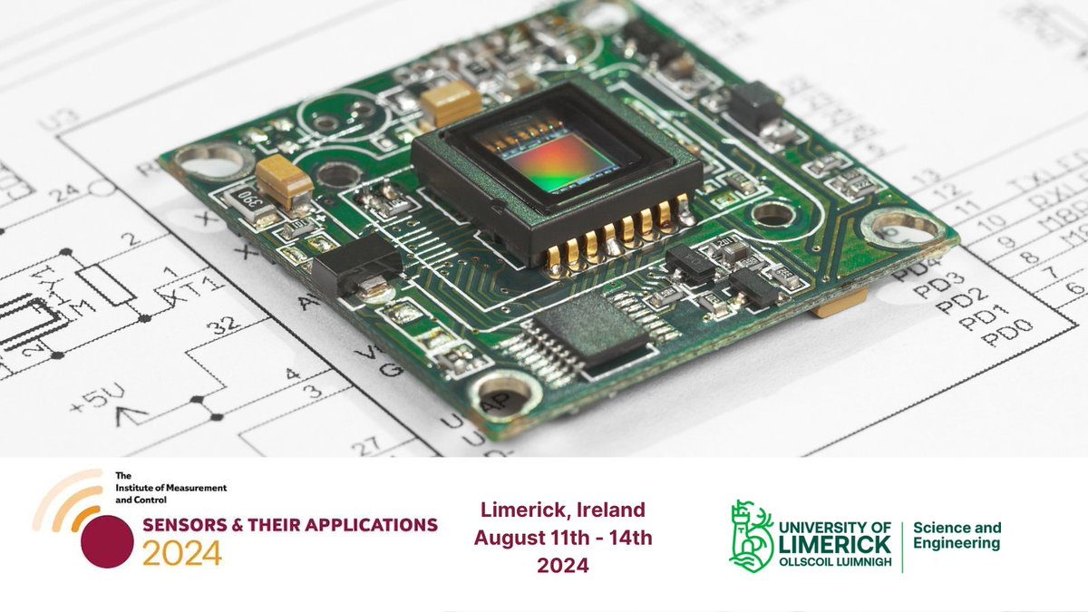 sci_engUL's tweet photo. The @instmc Sensors and Their Applications conference will take place @UL this August hosted by @ECE_Dept_UL 

The Conference will bring researchers, instrument developers and users together to discuss the latest developments in the field

to book: https://t.co/S3Ff0zNg0R https://t.co/XFUkok4hXf
