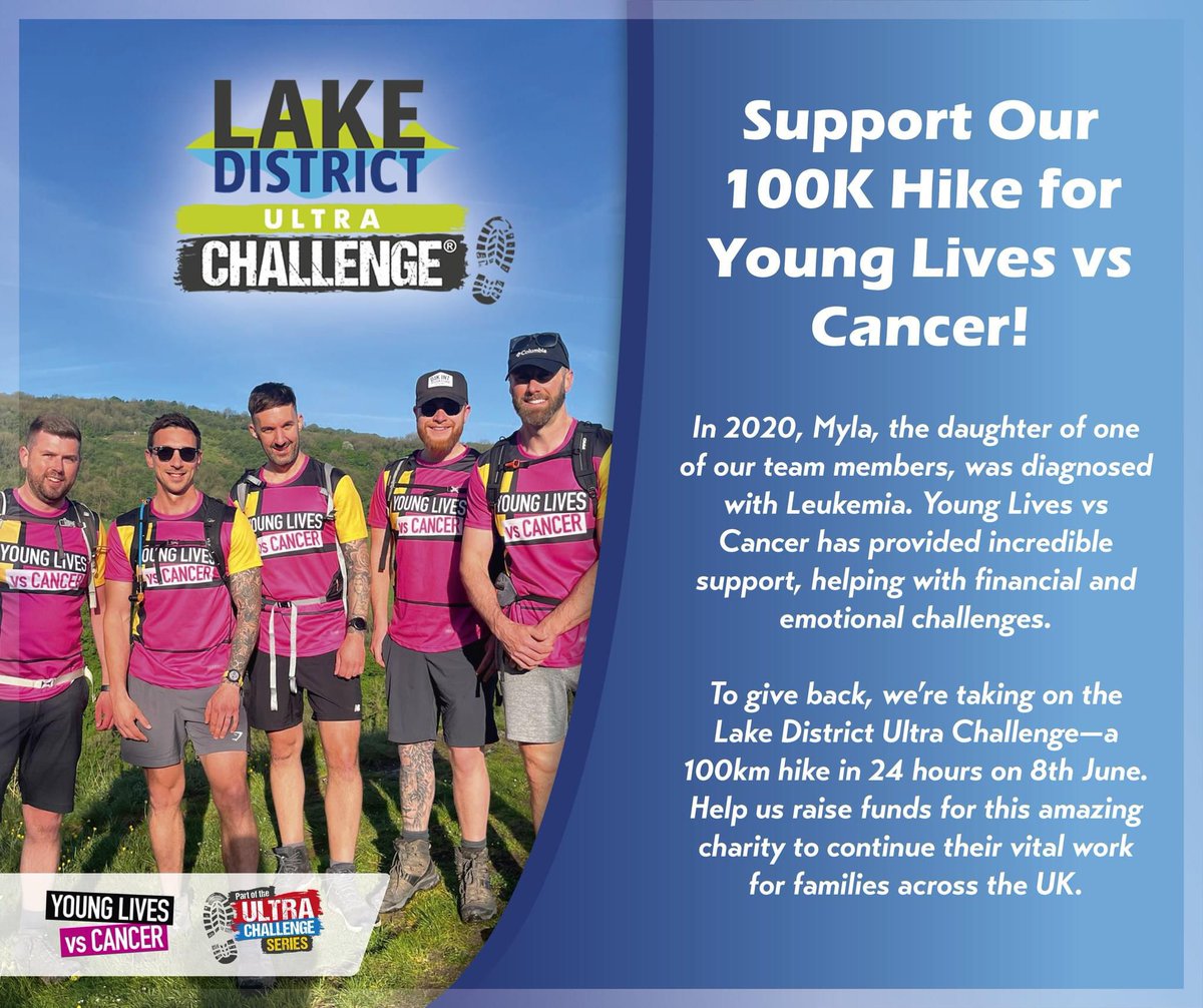 A Few Magpies and X magpies doing this 100k hike this weekend for a great cause 

Please donate if you can 💰 

Good luck from all the Magpies 🚶🏼‍♂️ ⛰️ 

<a href="/JoePenny95/">Joe Penny</a> <a href="/Phil_9891/">phil rankin</a> <a href="/dud_lufc/">Karl Dudley</a> 

bit.ly/4dMwKa1