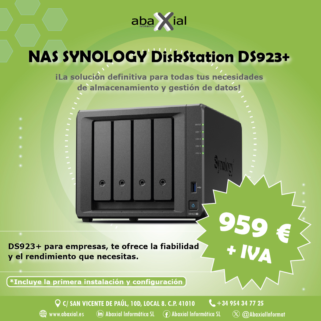 AbaxialInformat's tweet photo. 🔹En Abaxial Informática ofrecemos la solución definitiva para tus necesidades de almacenamiento y gestión de datos. Con la NAS SYNOLOGY DISKSTATION DS923+, tu empresa disfrutará de seguridad, eficiencia y escalabilidad.

¡Contacta con nosotros!

#SynologyNAS #Informática https://t.co/2Hs8PY1jVy