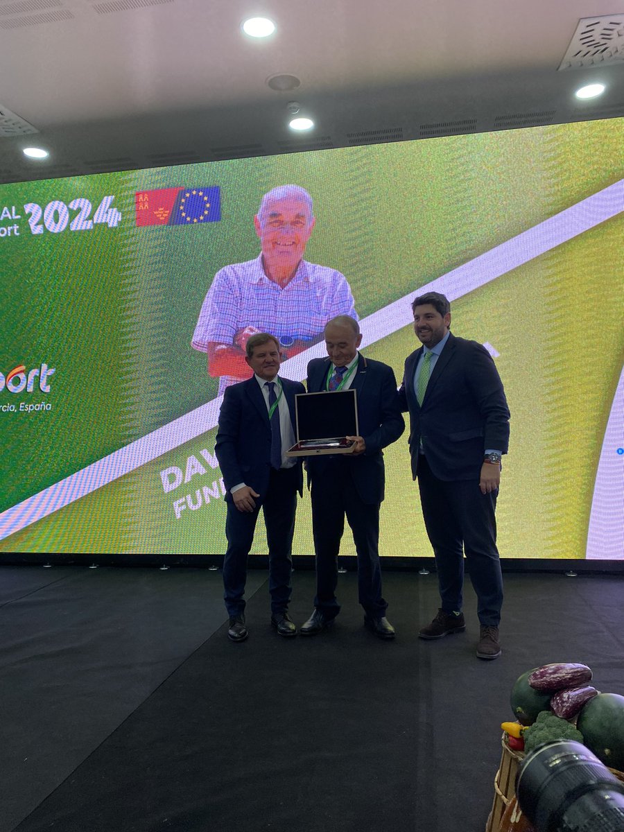 Proexport_Spain's tweet photo. El segundo reconocimiento de insignia de oro de #Proexport 🏅es para David Abram, Fundador de @grupogsespana, por una dilatada y fructífera vida como agricultor y empresario agrario 🌱, y por su apoyo constante a nuestra Asociación  👏🏻 https://t.co/4VhAJCbtax