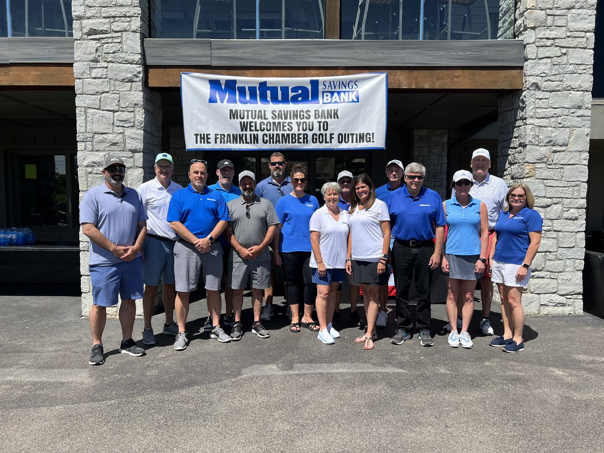 msb_dave's tweet photo. It’s always a great day to support our local Franklin Chamber of Commerce!  Mutual Savings Bank was Title Sponsor for the annual golf outing.  We had great fellowship and great weather! https://t.co/RUTfUv76LQ