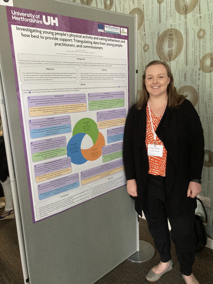 DrAngelChater's tweet image. A great poster presentation from our PhD student @HannahAW on ‘Investigating young people’s physical activity &amp;amp; eating behaviours &amp;amp; how best to provide support’ Huge body of work with #HENRY @neil_howlett that has had real world impact and programme development. Well done Hannah!