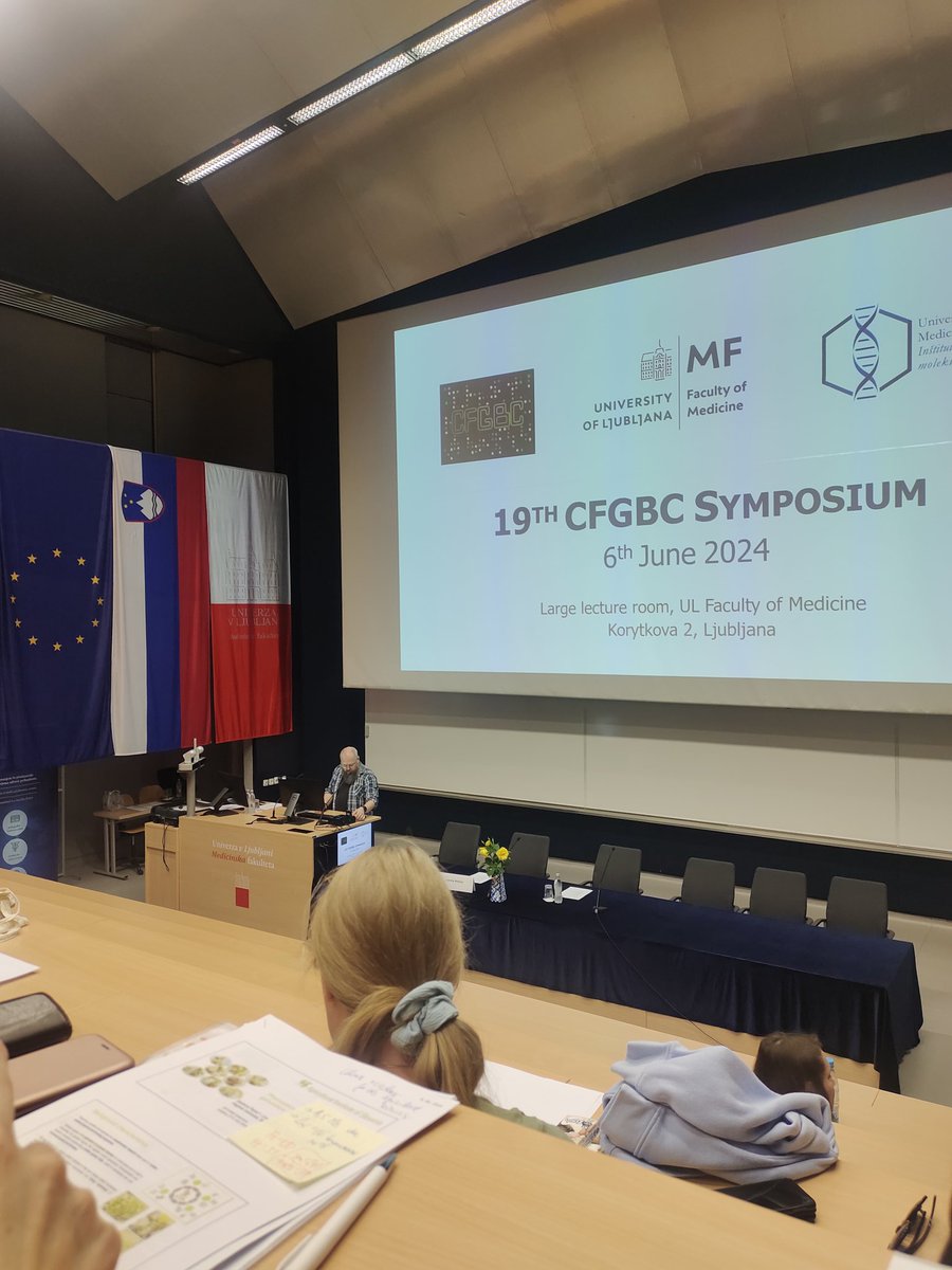 LingBingMing's tweet photo. Honored to Attend 19th CFGBC symposium conducted by Faculty of Medicine, University of Ljubljana. 
A great chance to listen to the great scientist physicians from all around the Europe😌 @ULMF_pr
Thanks to @spassamonti for presenting your work. 
#medicine #genetics  #Match2025 https://t.co/QK4fh5ZKED