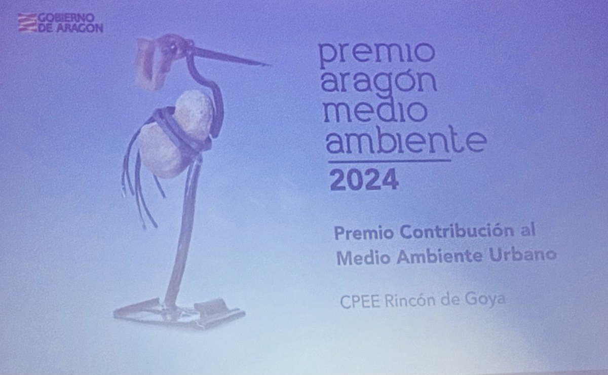 Enhorabuena al CEE Rincón de Goya , galardonado con el Premio Contribución al Medio Ambiente Urbano 2024.