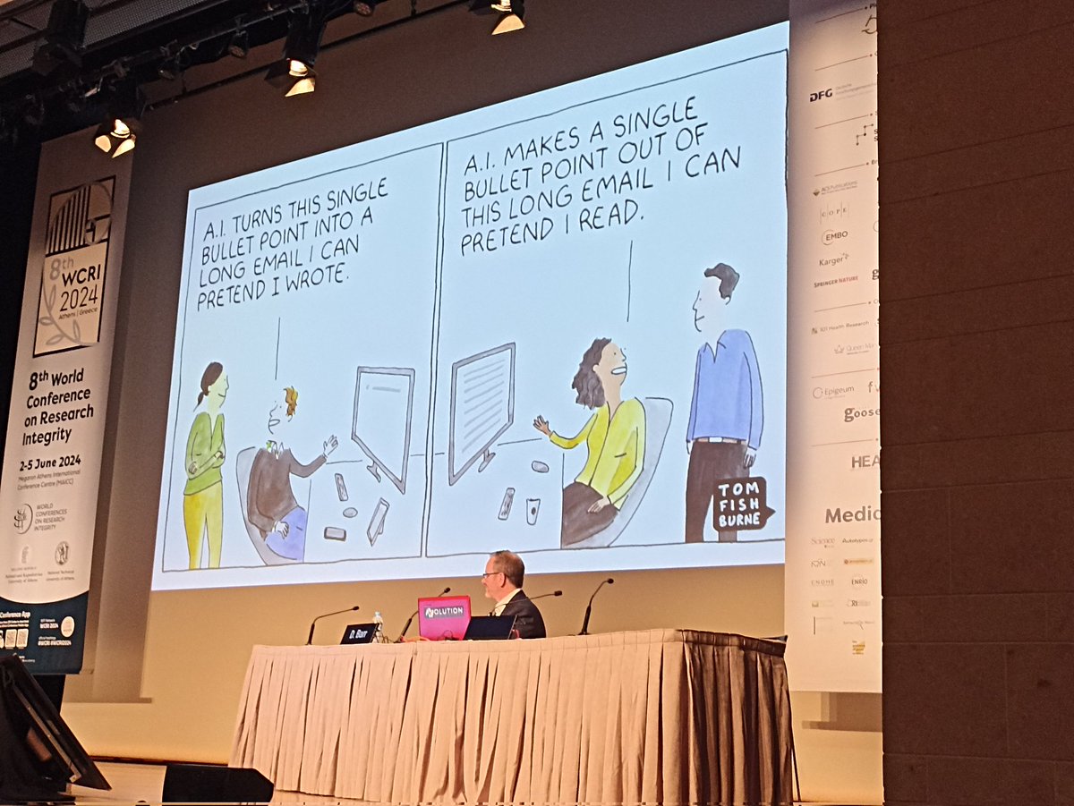 Maruxa Martinez (@maruxamartinez) on Twitter photo Still 'drunk' with all the info from the #WCRI2024 in Athens!! Thanks <a href="/WCRIFoundation/">World Conf Research Integrity</a> and local organisers for yet another (too?😅) fully packed and interesting conference. Many inputs, ideas resources, and networking 🥳
E.g. on #AI 👇🏾🙄 Still 'drunk' with all the info from the #WCRI2024 in Athens!! Thanks <a href="/WCRIFoundation/">World Conf Research Integrity</a> and local organisers for yet another (too?😅) fully packed and interesting conference. Many inputs, ideas resources, and networking 🥳
E.g. on #AI 👇🏾🙄