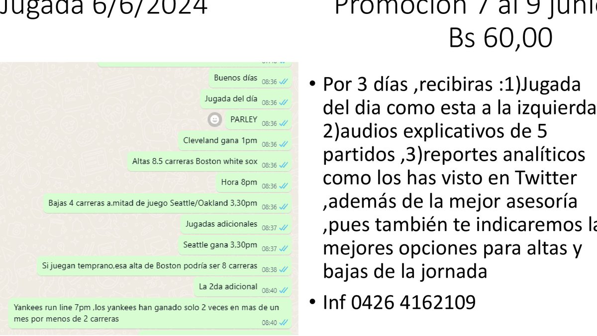 Avila3961's tweet photo. Buenos dias ,activa promocion para nuestra suscripcion por el fin de semana por tres dias total BS 60,00 aprovecha inf 0426 4162109 ,a la izquierda de la imagen nuestra asesoria ayer  ,a la derecha caracteristicas de la Promocion https://t.co/3cKyGJa25H