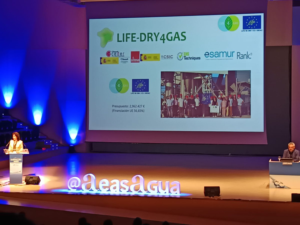 Dry4gas en el xxvii congreso @AeasAgua. Castellón 2024. #aitesa <a href="/Rank_ORC/">Rank® Organic Rankine Cycle (ORC) Equipment</a> <a href="/CederCiemat/">CEDER-CIEMAT</a> <a href="/CIEMAT_OPI/">CIEMAT</a> <a href="/esamur_aguas/">Esamur</a> <a href="/CEBAS_CSIC/">CEBAS-CSIC</a> @eh